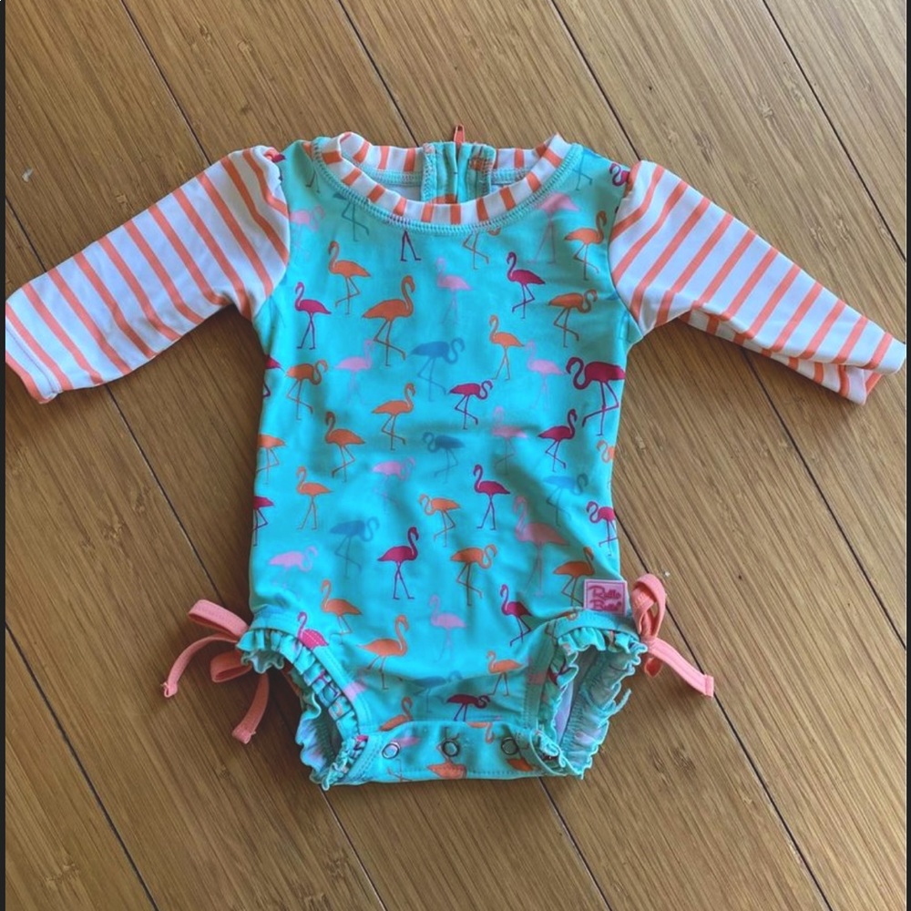 Rufflebutts rashguard swimsuit 0-3mo